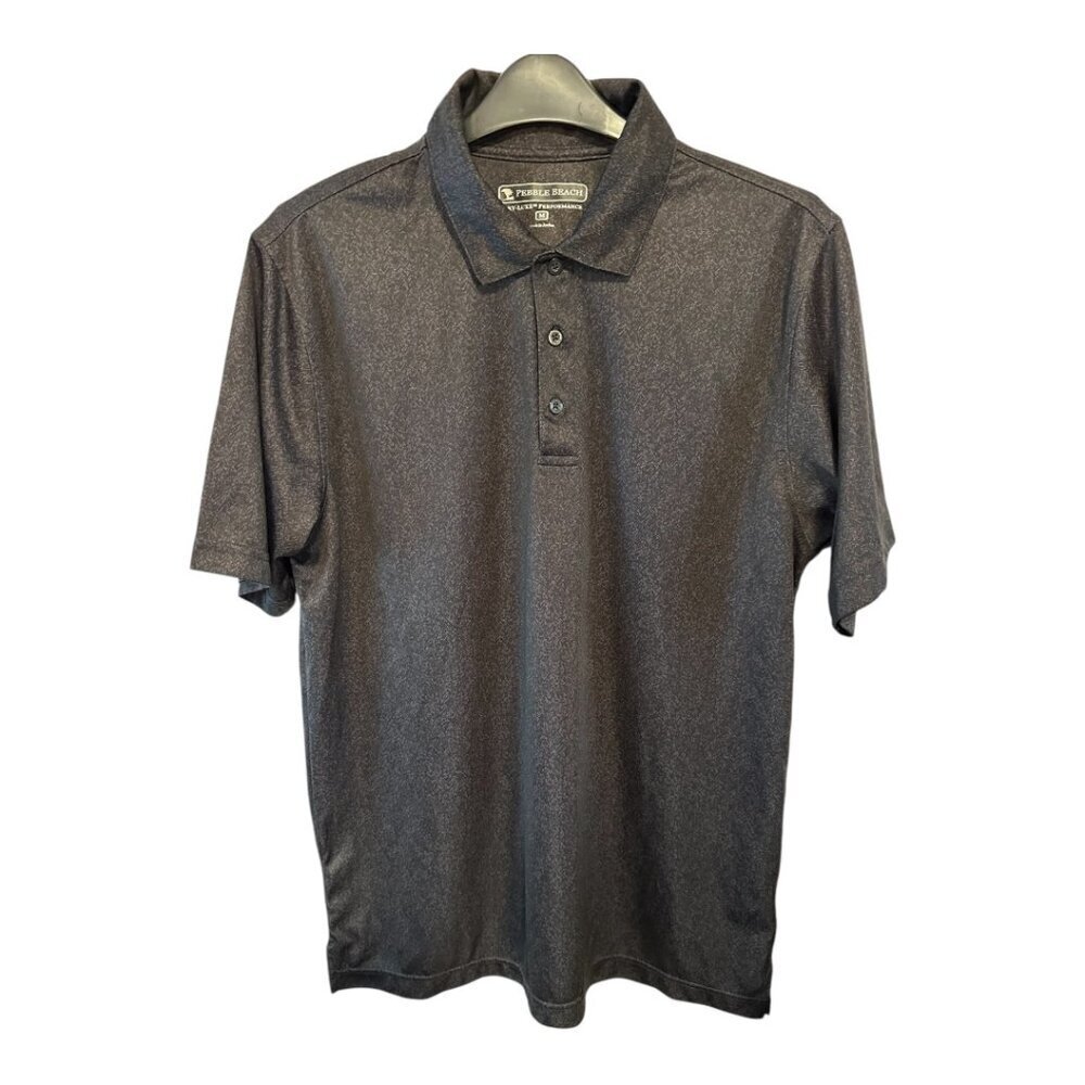 Men's Pebble Beach Dry - Luxe Performance Golf Black Polo Shirt Medium